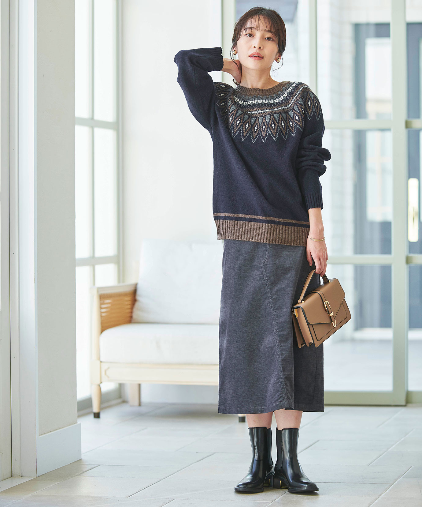 レディース】冬空に映える ときめき フェアアイルニット