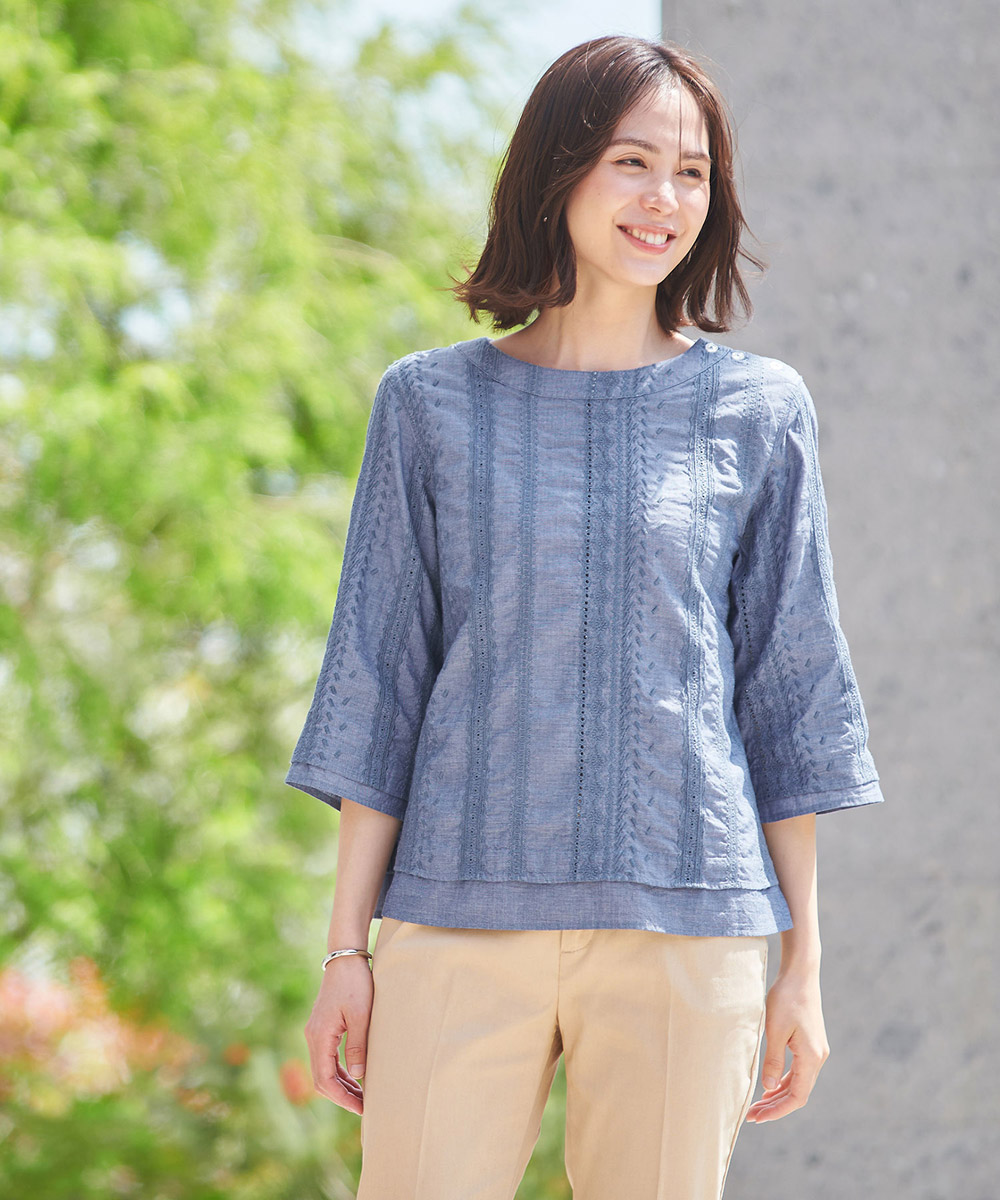 大人気の レース刺繍ブラウスがWEB限定で再登場 - クロコダイル 大人気の レース刺繍ブラウスがWEB限定で再登場 - クロコダイル