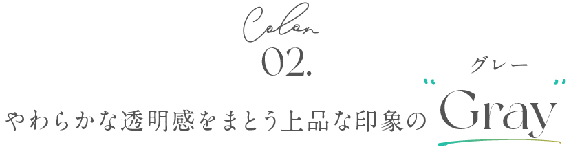 Color02 やわらかな透明感をまとう上品な印象の“Gray”