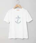 プレーティング天竺 アンカー柄 Tシャツ【UVカット】