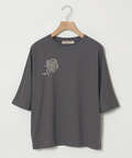 フラワープリント 天竺 Tシャツ