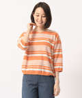 後ろリボンボーダーTシャツ【吸汗速乾】【UVカット】