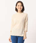 クロコダイルレディスリラックス シャーリングボーダーハイネックTシャツ