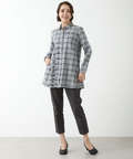微起毛 チェック柄 チュニック【オンラインショップ限定】