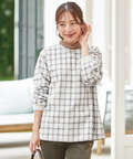 リングヤーン チェック柄 ブラウス