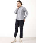 カットジャカード エンブレム刺繍 ブラウス