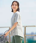 スノーリネン 布帛切り替え Tシャツ【接触冷感】
