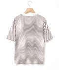 モックネック ボーダー Tシャツ
