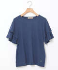 スラブ天竺 フリルスリーブ Tシャツ