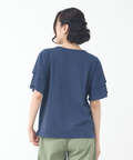 スラブ天竺 フリルスリーブ Tシャツ