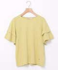 スラブ天竺 フリルスリーブ Tシャツ