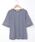 スノーリネン ボーダー Tシャツ【接触冷感】