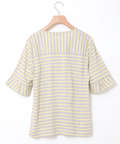 スノーリネン ボーダー Tシャツ【接触冷感】