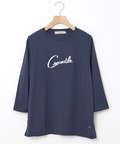 リボンロゴプリント 七分袖 Tシャツ