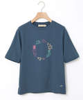フラワーリース プリント  Tシャツ