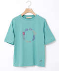 フラワーリース プリント  Tシャツ