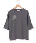 フラワープリント 天竺 Tシャツ