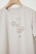 プレーティング天竺 スタンププリント Tシャツ