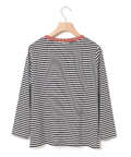 襟ニット ボーダー Tシャツ