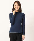 接結ボーダーハイネックTシャツ