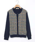 クロコダイルタータン ウールブレンド カーディガン