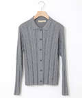 シルクブレンド リブ カーディガン【手洗いOK】