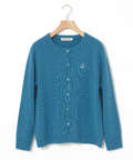 ウールブレンド ロゴ刺繍 ニットカーディガン