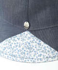 ダンガリー 小花柄 バケットハット【UVカット】【手洗いOK】