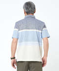 スノーリネン パネルボーダー ポロシャツ 【接触冷感】