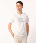 フラッグプリントVネックTシャツ