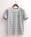 クロコダイルメンズリラックス ボーダー天竺Tシャツ