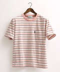 クロコダイルメンズリラックス ボーダー天竺Tシャツ