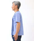 ドッキング ストライプ ニットTシャツ【手洗いOK】【吸汗速乾】