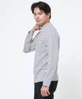 ボーダー柄 ハイネック カットソー