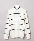 ウールブレンド 細ボーダー柄 ニット【手洗いOK】