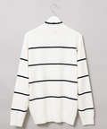 ウールブレンド 細ボーダー柄 ニット【手洗いOK】