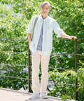 スノーコットン ランダムストライプ シャツ 【接触冷感】
