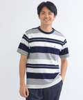 ジャカードボーダーTシャツ【日本製生地】