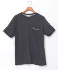 シャドーギンガムチェック柄 Vネック Tシャツ【吸汗速乾】