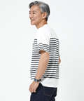 モノトーンボーダー クルーネック Tシャツ