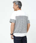 モノトーンボーダー クルーネック Tシャツ