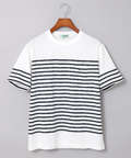 モノトーンボーダー クルーネック Tシャツ