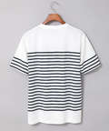 モノトーンボーダー クルーネック Tシャツ