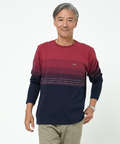 パネルボーダー柄 長袖Tシャツ