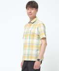 鹿の子 チェックプリント ポロシャツ【吸汗速乾】