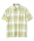 鹿の子 チェックプリント ポロシャツ【吸汗速乾】
