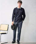 シルケット 襟切り替え ポロシャツ