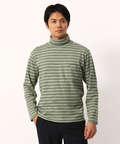 ボーダータートルネックTシャツ