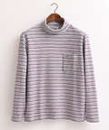 ボーダータートルネックTシャツ