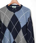 ウールブレンド アーガイル柄 ニット【手洗いOK】
